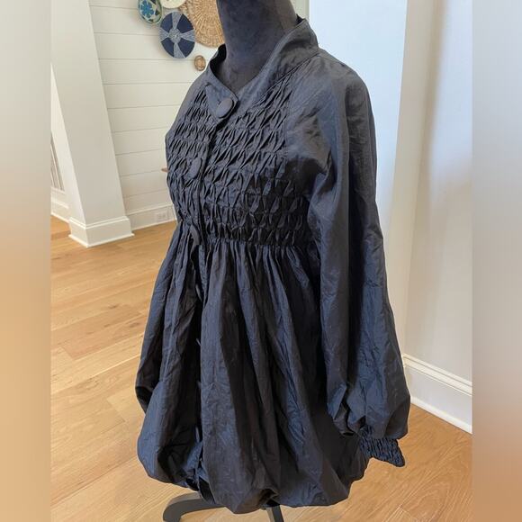 Anthropology | RYU Black All Weather Smocked Jacket Small - Picture 2 of 11